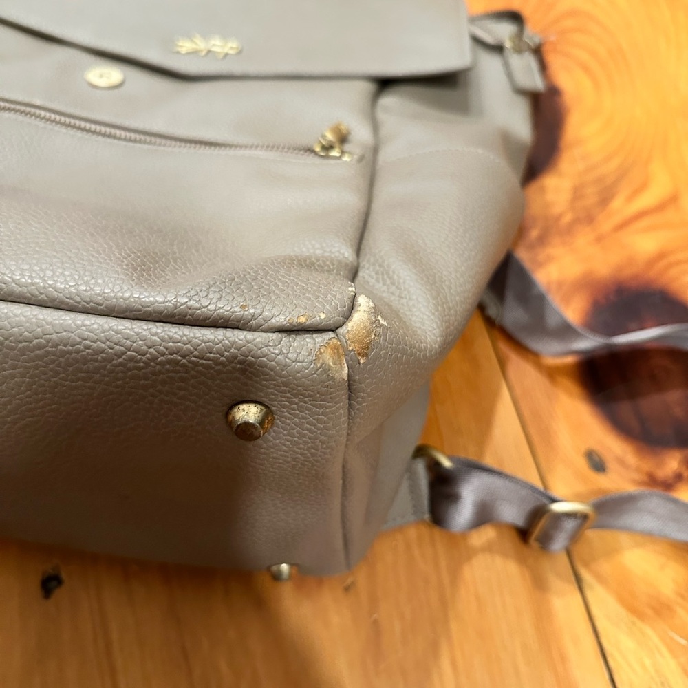 FP Gray Leather Diaper Bag - Picture 2 of 3